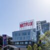 Exterior view of Netflix headquarters in Los Angeles under a clear sky.